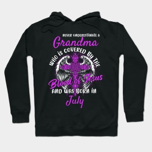 Christian Grandma who was Born in July Birthday Faith Gift Hoodie